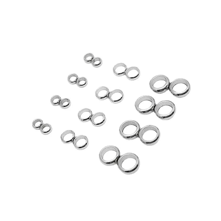 Silver Color Stainless Steel Two Jump Rings Fishing Tackle Connectors for Jewelry Making Weld Together