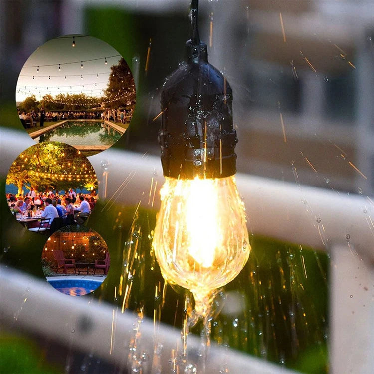 Wholesale Price 25FT 50FT 100FT  E27 Socket S14 Solar LED Bulb Energy Saving Outdoor Garden Waterproof String Lights