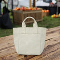 Small Compact Durable Carry Bag Heavy Duty Cotton Mini Canvas Totes Bags  for Women with Pockets Bag