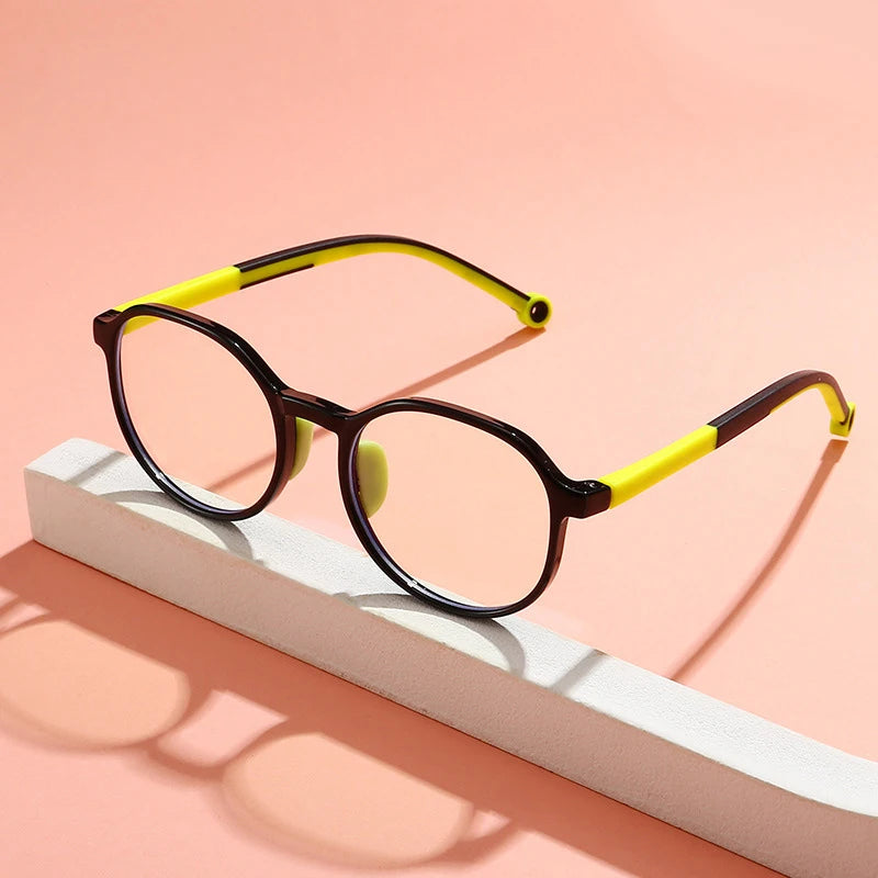 8305 Black TR90 Frame Children's Anti-Blue Light Glasses Silicone Nose Pads Flat Mirror Mobile Phone Goggles Eyeglasses Frames