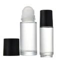 Hot Sell 30ml 50ml Empty clear Amber Glass Deodorant Bottle Refillable Round Roll on Bottle Essential Oil Roll on Perfume Bottle