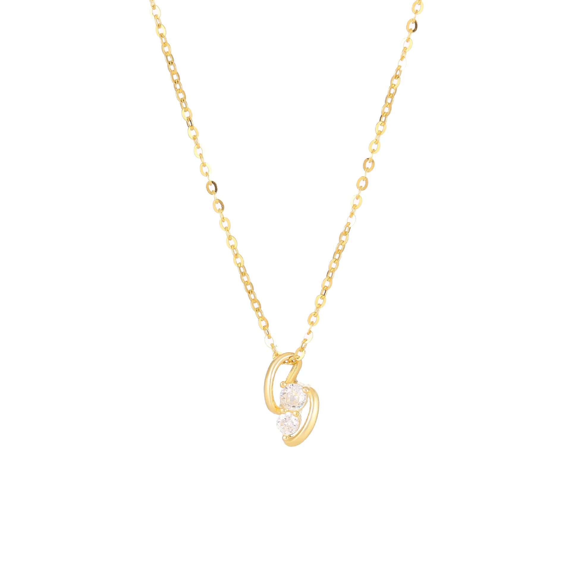 Fashion Minimalist Jewelry 925 Sterling Silver Geometric Number Figure Eight Shape Diamond Zircon Gold Plated Necklaces Women