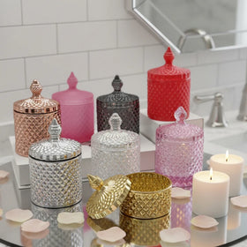 Wholesale 300ml 10oz Luxury Colorful Candy Jars Empty Glass Candle Jar with Lid for Home Decoration