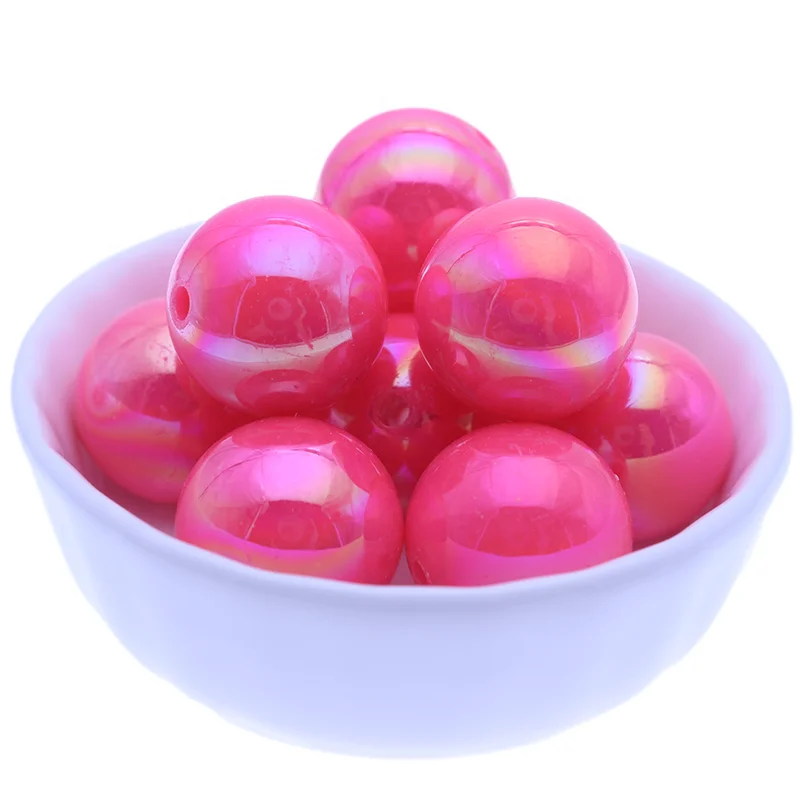 Factory Direct Sell Rose AB Acrylic 6MM to 20MM Beads Loose Plastic Beads Fashion Chunky Beads