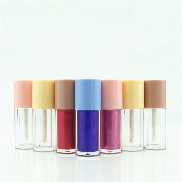 IBELONG 2ml Mini Small Blue Pink Yellow Round Empty Lip Gloss Tube Container with Brush Cosmetic Packaging MegaBDM