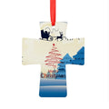 Qualisub 1mm Thickness Cross Shape Christmas Aluminum Sublimation Ornaments Customized Double Sides Printing Pendant Blank