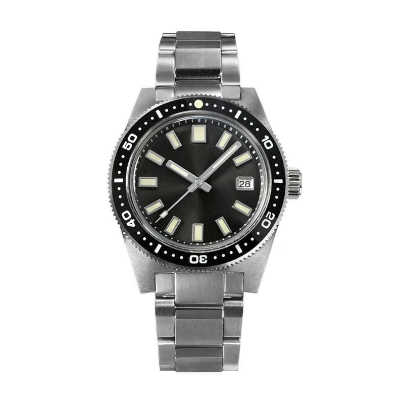 62mas Diver Watch New 32mm Japan NH35 Enamel Dial Automatic Men Mechanical Sapphire Waterproof 20ATM Luminous Power Reserve Dive