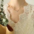 Fashion New  Hot Selling Stainless Steel Collarbone Chain Inlaid With Zircon Crystal Fringed 18k Gold-Plated Necklace Jewelry