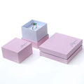 Custom Logo Luxury Paper Jewelry Box Paper Cardboard Lid and Base Pendant Ring Gift Box White Velvet