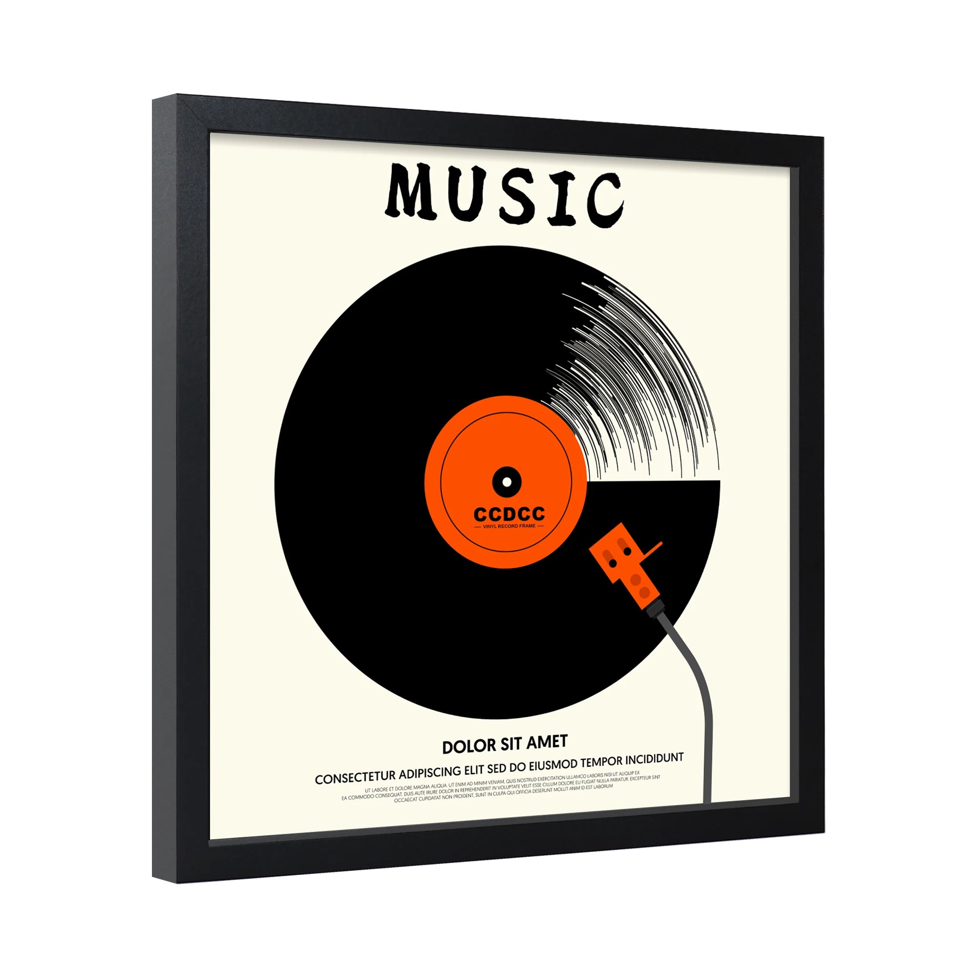 12x12 Black Square Photo Frame Vinyl Record Display Frame with Plexiglass Record Frame for Wall Mounted