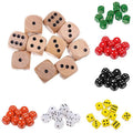 Factory Direct Customizable 20mm D6 Round Wooden Dice 6-Sided Game Cube Dnd Dice Colorful Blank Toys for Promotion