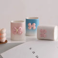 Modern Simple Romantic Silver Ceramic Candle Holder Household Decor Christmas Internet Celebrity Homestay Decoration Cylinder