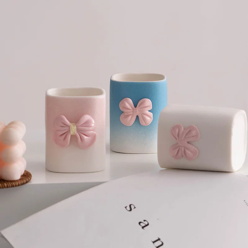 Modern Simple Romantic Silver Ceramic Candle Holder Household Decor Christmas Internet Celebrity Homestay Decoration Cylinder
