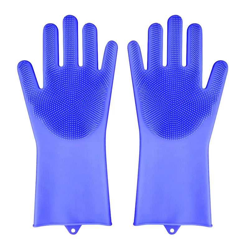 Silicone Dishwashing Gloves 180g Medium Thickness Food Grade BPA Free for Vegetable and Fruit Cleaning