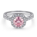 Genuine Sterling 925 Silver Wedding Ring Elegant Cushion Cut halo Rings