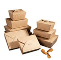 Hot Selling Recycled Brown Kraft Paper Food Grade Packaging Box Salad Sandwich Takeaway Food Lunch Box 800ml