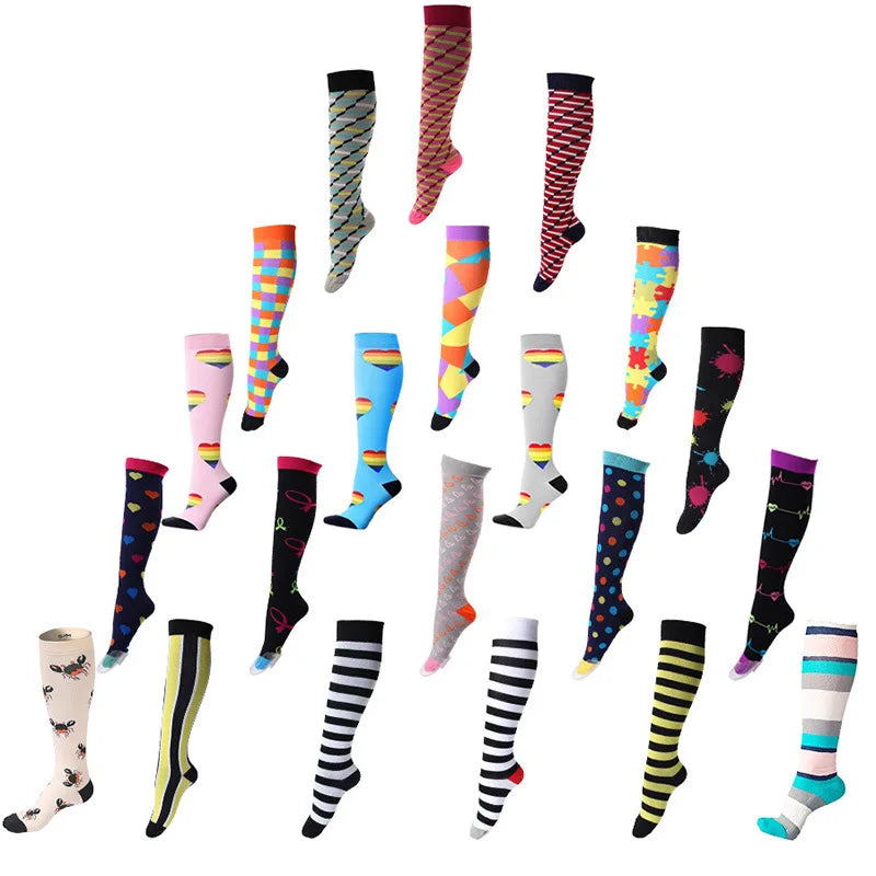 XIANGHUI 40 Colors OEM Custom Logo Men Tube Socks Athletic Hot Sell Man Women Cycling  Socks Compression Socks