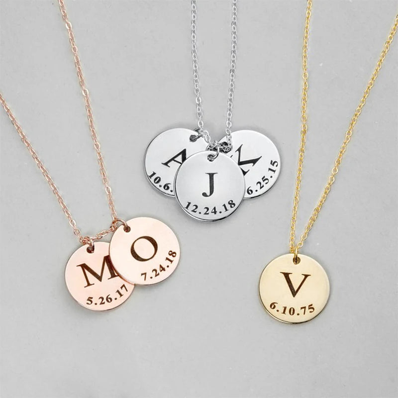Mom Gift DIY Making Personalized Gold Stainless Steel Customized Name Plate Pendant Necklace Jewelry