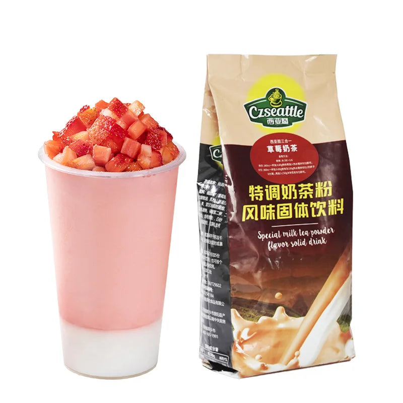 Czseattle Strawberry bubble tea powder special milk tea flavored solid drink & beverage for bubble tea milk tea shop