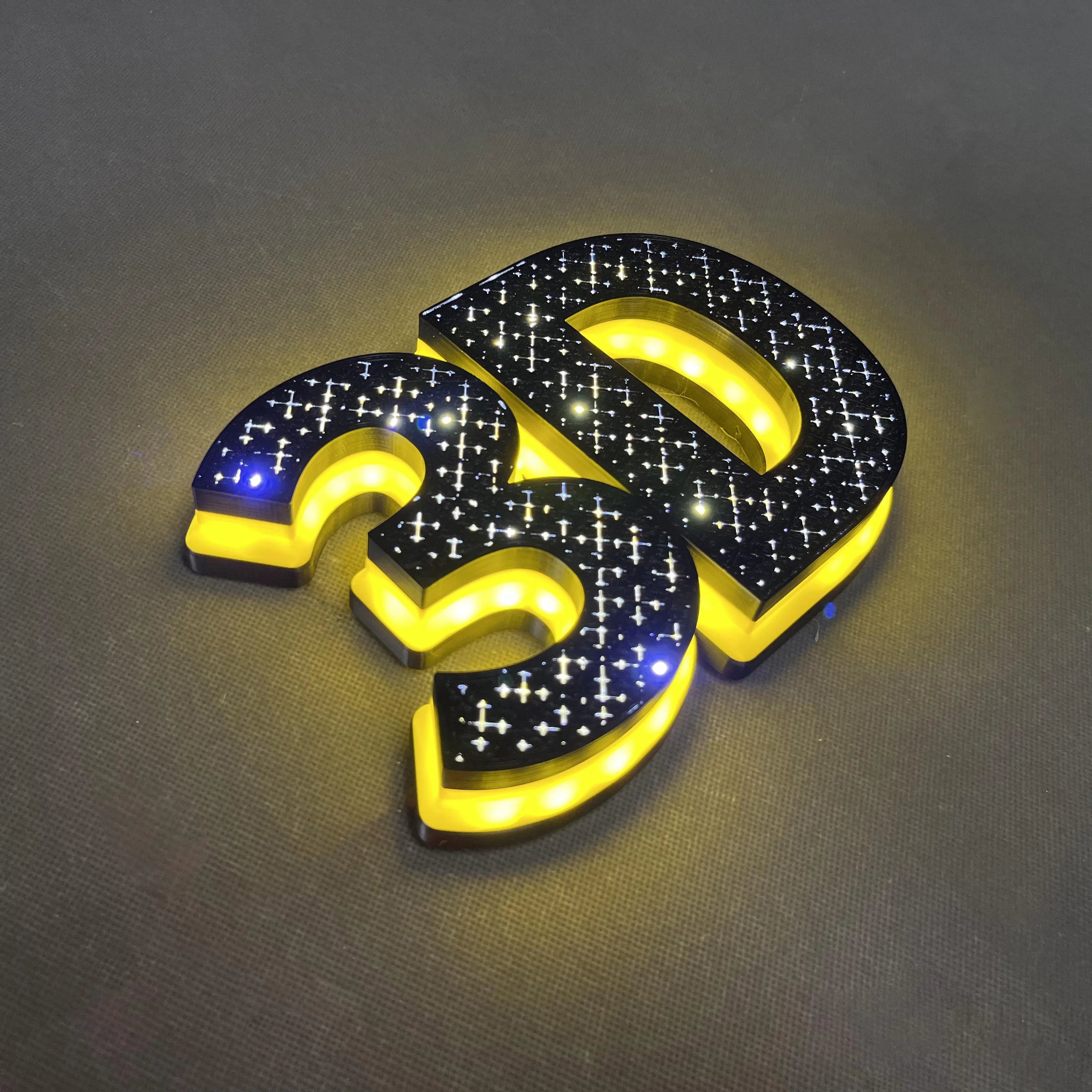 Customized Commercial Lighting Outdoor 3D Sparkling Printing Characters