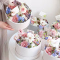 Wholesale Flower Gift Box Round Red Christmas Cardboard PVC Flower Packaging Box with Transparent Lid