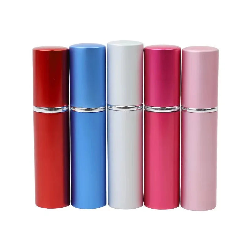 Wholesale Hot Sell 20ML Portable Glass Perfume Bottle Aluminum Shell Mini Colorful Glass Spray Perfume Bottle