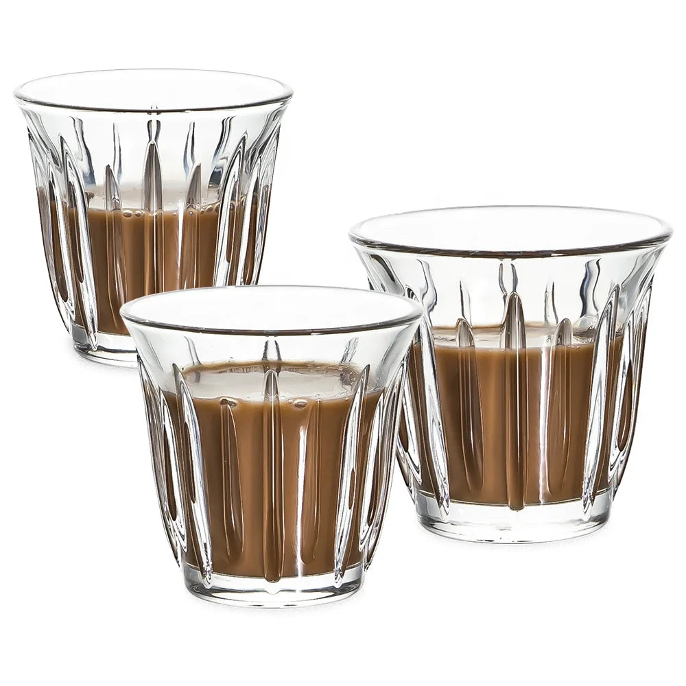 Vertical Stripes Crystal Glass Modern Espresso Coffee Cups Dishwasher Safe Reusable