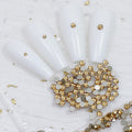 Non Hot Fix Crystal Strass Golden Light 16Facets Flat Back Round Clear Rhinestones for Garment