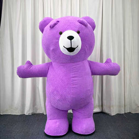 Purple Inflatable Bear Mascot in Sale Classic Teddy Bear Mascot Popular Inflatable Teddy Bear Mascot Costume at Party