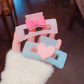 Fashion Cute Korean Hair Accessories 2022 New Heart Bow Rectangle Hair Claw Clip  for Women Girls Korean Hair Claw