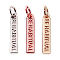 Custom Designer Bracelet Rectangle Name Pendant Swimwear Metal Fitting Leather Necklace Metal Decorative Gold Charms With Ring