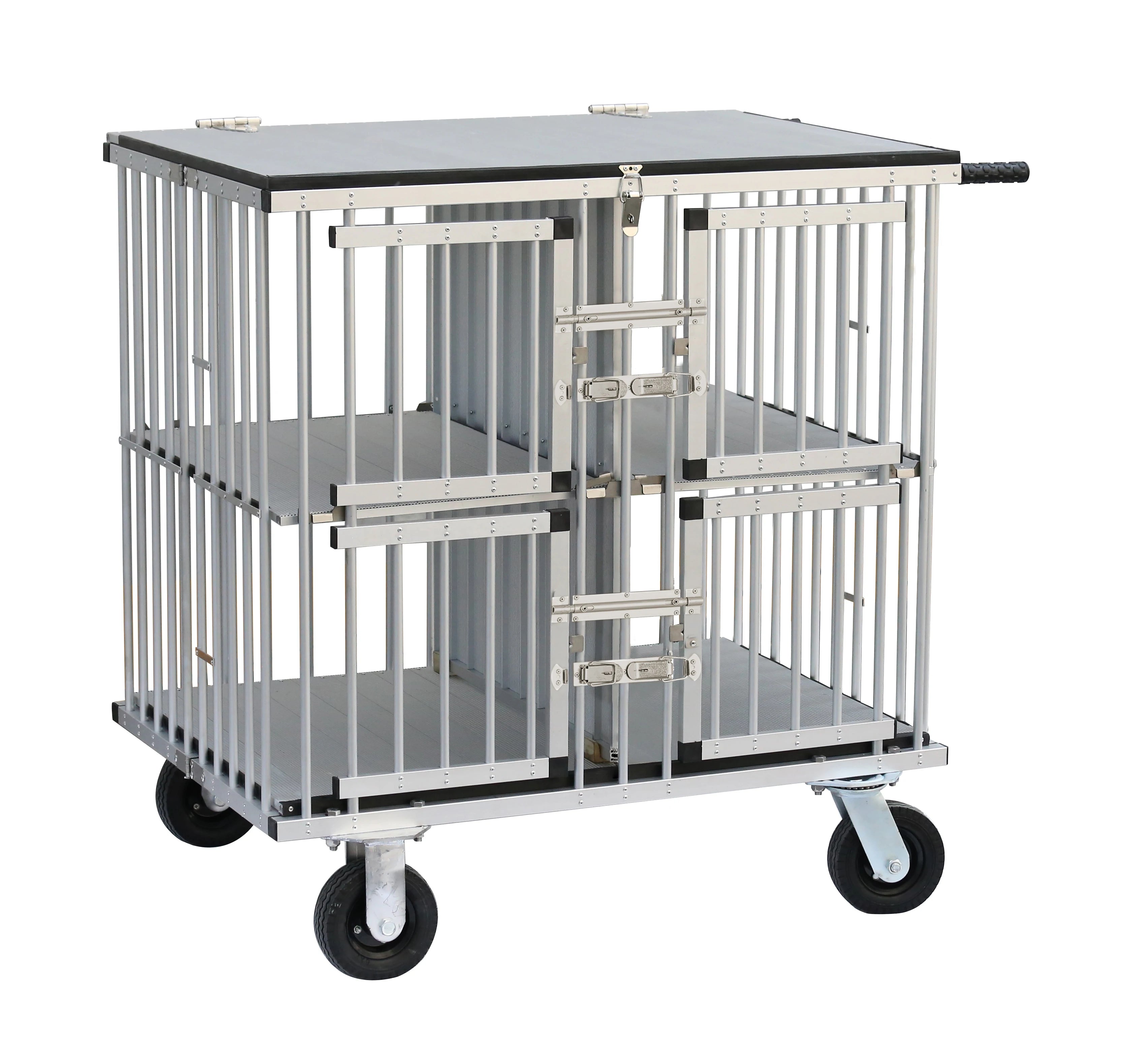 KB-511AAF Large Pet Show Trolleys Luxury Aluminum Dog Cage Trolley Sustainable Metal with Solid Pattern Fashion Style