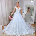 High Custom Lace Applique Embroidered Wedding Dress Beautiful Bridal Attire