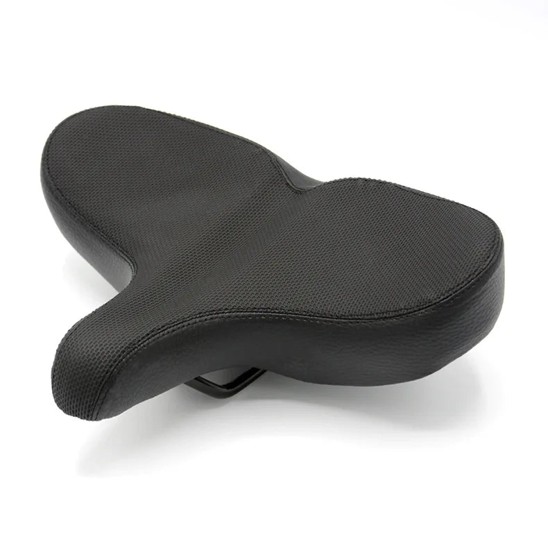 AMPMOUTDOOR Comfortable Exercise Bike Seat Super Large Wide Soft Cushion Ventilation PU + Rolled Steel Road Bike Black