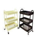 Yucagci Three-layer All-steel Cart Three Tier Hand Held Removable Shelf Three-tier Trolley