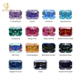 LONGYIN Gems Loose Moissanite Radiant Cut Colored Diamond 3ct Gems Per Pcs Price