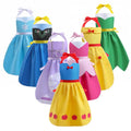 Wholesale Colorful Kids Mommy and Me Outfit Drawing Cooking Baking Use Elsa Anna Rapunzel Princess Dress Apron GPHC-027