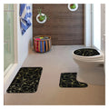Hot Selling Three-piece Bath Mat Set Marble Pattern Bronzing Bathroom Carpet Floor Mat