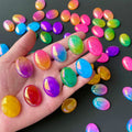 Wholesale Gemstone Cabochon Natural Stone Smooth Oval Aura Crystal Fashion Trend for Jewelry Making