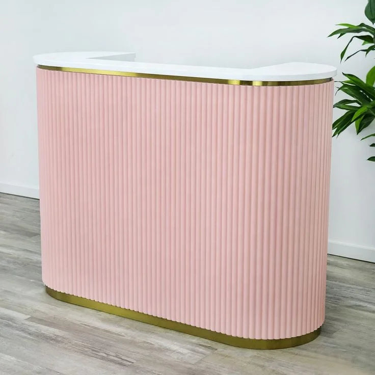 Luxury New Modern pink Salon Reception Desk Counter for Sale