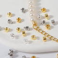 DIY Jewelry Making End Beads Brass Round Crimpers 18K Gold Plated Complete Positioning Finish Crimp Beads End Clasps