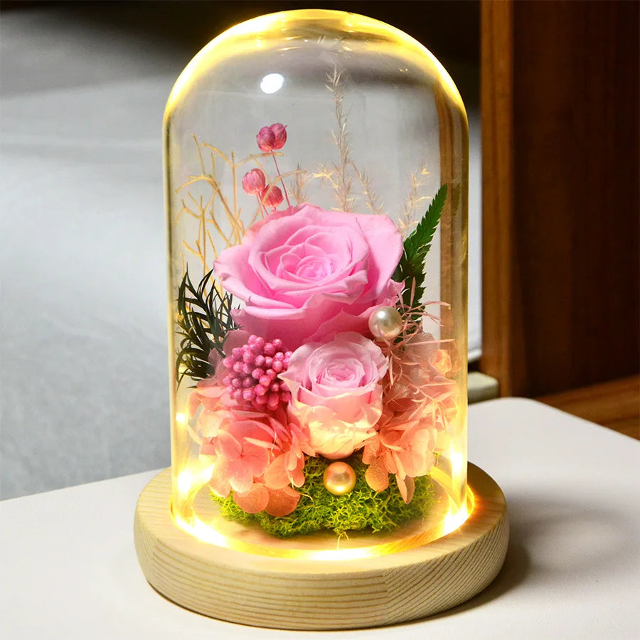 TC 2024 Wholesale Preserved Eternal Forever Rose Preserved Real Rose Flower in Glass Dome for Valentine's Mothers Day Gifts
