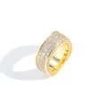 R071 Iced Out Men's Hip Hop Rings Brass Micro Pave CZ Ring for Gift