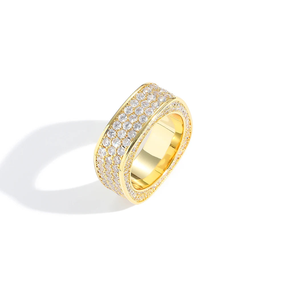 R071 Iced Out Men's Hip Hop Rings Brass Micro Pave CZ Ring for Gift