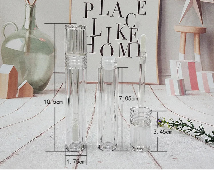 DIY Empty Lip Gloss Tube 5ml Transparent Plastic Cosmetic Packaging for Lipstick Customizable As Material