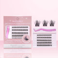 No Glue Press-On Self-Adhesive Eyelashes Kit Pre-Glued Glueless Lashes Clusters Eyelash Extensions
