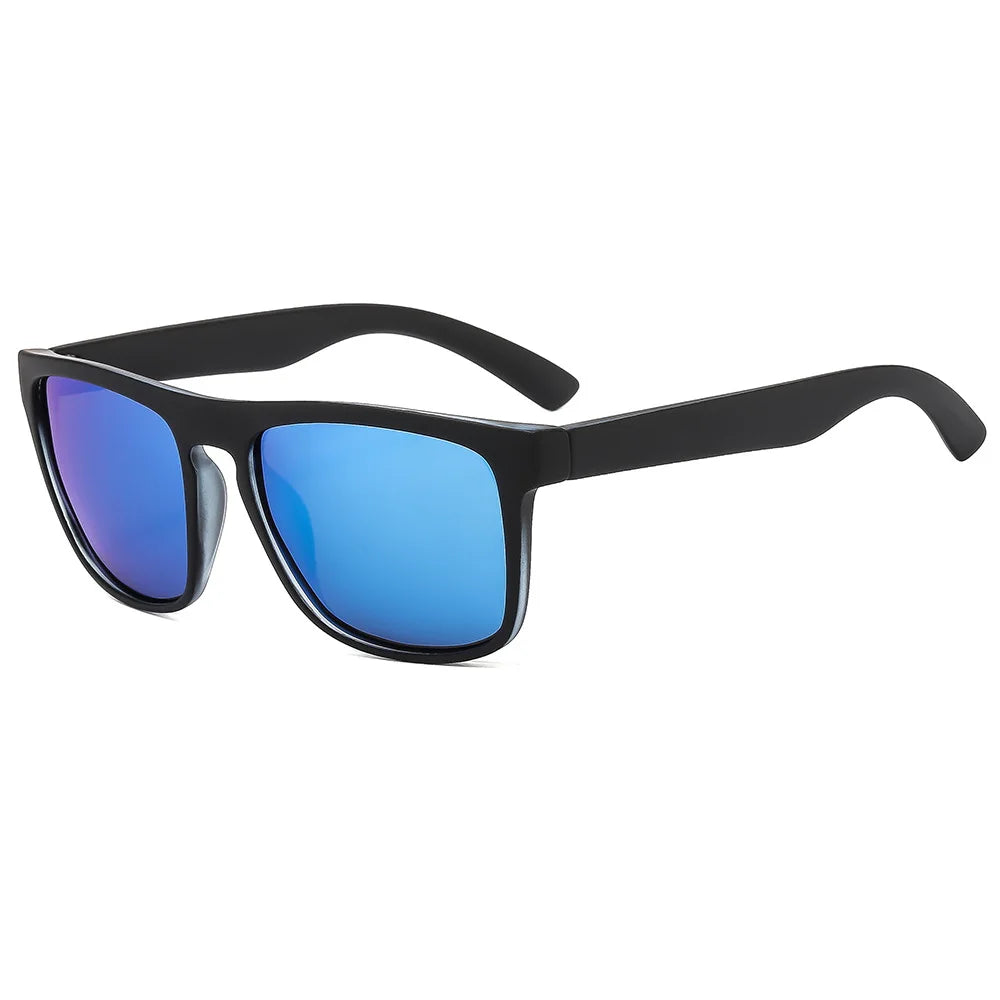 European American Outdoor Sports Sunglasses for Men Colorful Beach Surfing Square Glasses Black PC Material Sunglasses