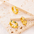 Beimai OEM Vintage Gold Titanium Steel Zircon Ring