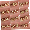 Fashion Non Tarnish 18K Gold Silver Plated Stainless Steel Astrology Horoscope 12 Zodiac Sign Stud Earring Jewelry for Women