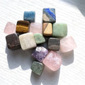 Crystal Block Cubes Colorful Hot Sale Natural Han Rough Stone  Multi-material Quartz Cube Tumbled Stone